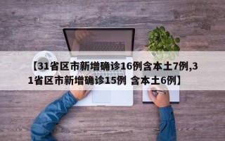 【31省区市新增确诊16例含本土7例,31省区市新增确诊15例 含本土6例】